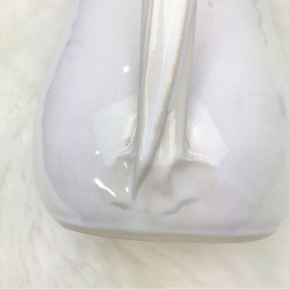 Studio Pottery Handmade Creamy White Ceramic Leaf and Stem Decorative Pitcher - Picture 11 of 16